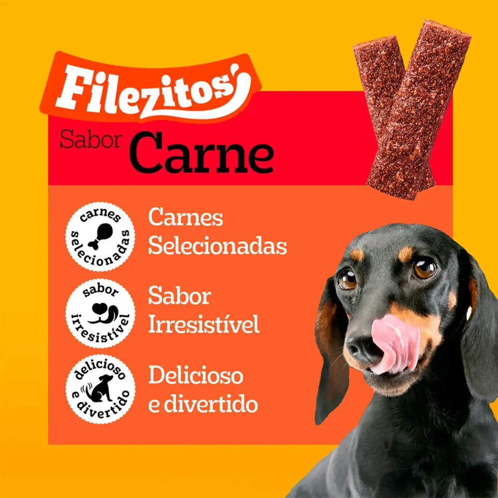 Petisco Pedigree Filezitos Bifinho para Cães Adultos Carne — foto 4