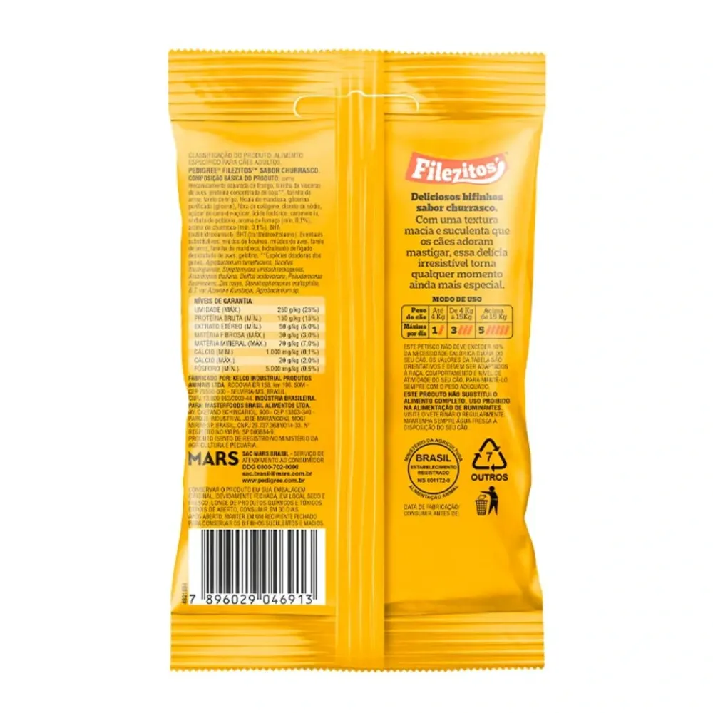 Petisco Pedigree Filezitos Bifinho para Cães Adultos Churrasco — foto 3
