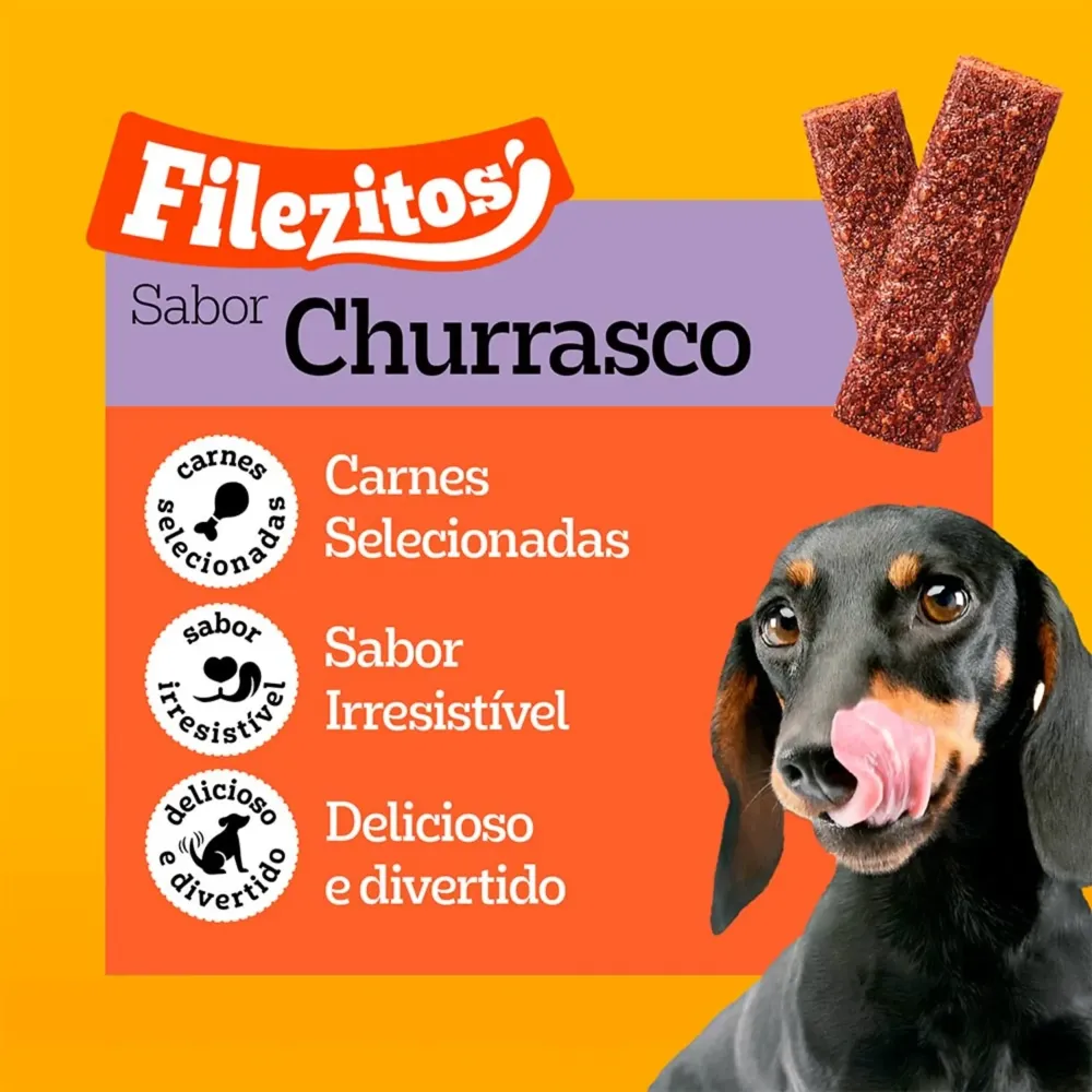 Petisco Pedigree Filezitos Bifinho para Cães Adultos Churrasco — foto 4