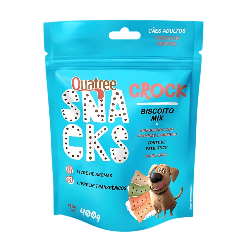 Petisco Quatree Snacks Crock Mix para Cães Adultos 400 g