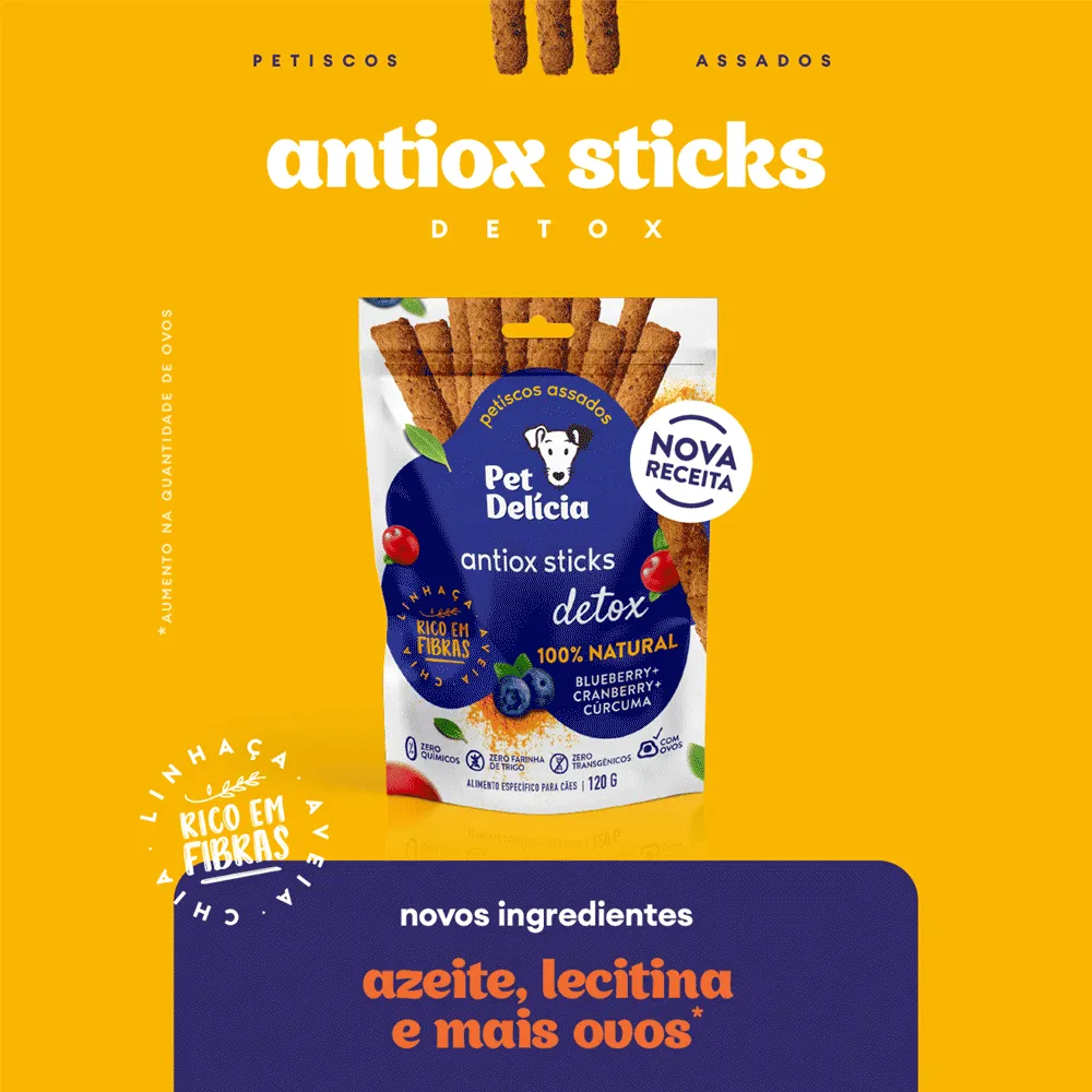 Petisco Pet Delícia Antiox Detox Sticks Vegetariano — foto 3