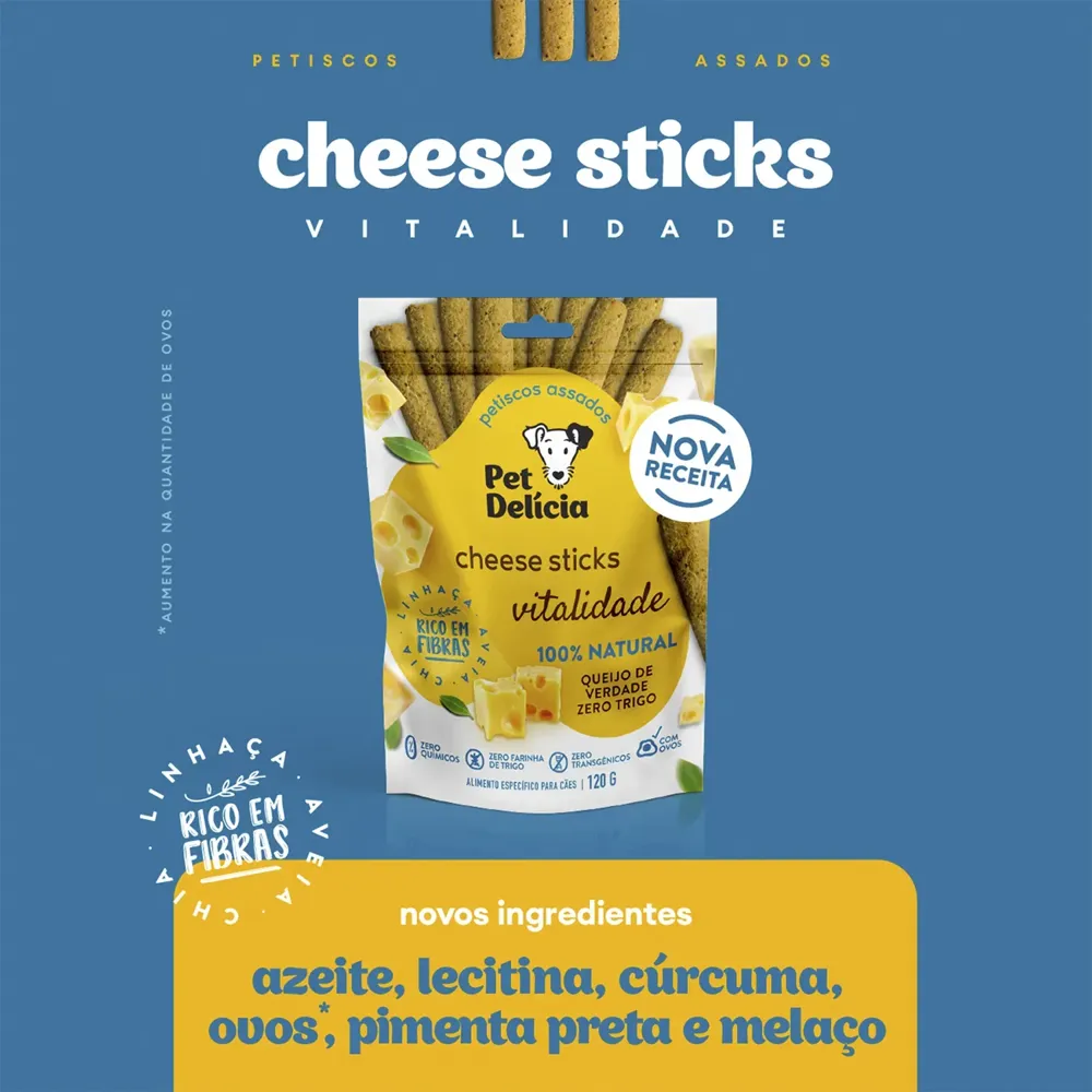 Petisco Pet Delícia Cheese Sticks Vegetariano — foto 3