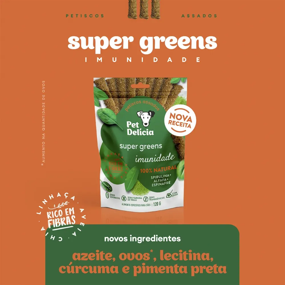 Petisco Pet Delícia Super Greens Sticks Vegetariano — foto 4