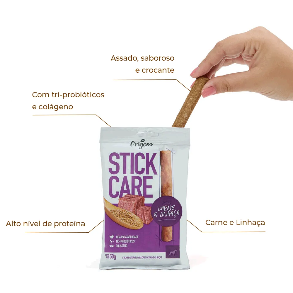 Petisco Stick Care Cães Origem Natural Carne e Linhaça — foto 2