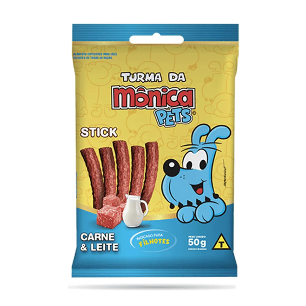 Petisco Stick Turma da Mônica Cães Filhotes Carne e Leite