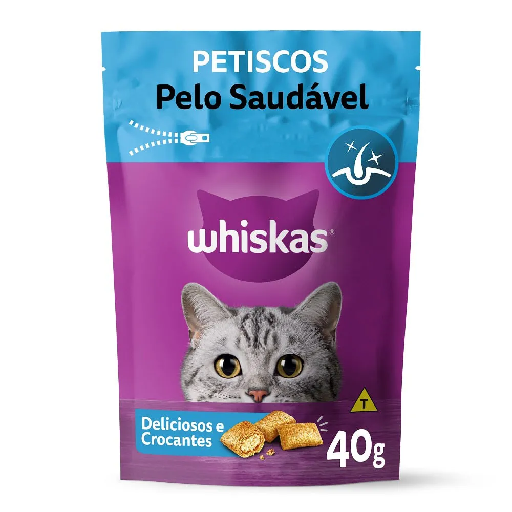 Petisco Whiskas Pelo Saudável para Gatos Adultos