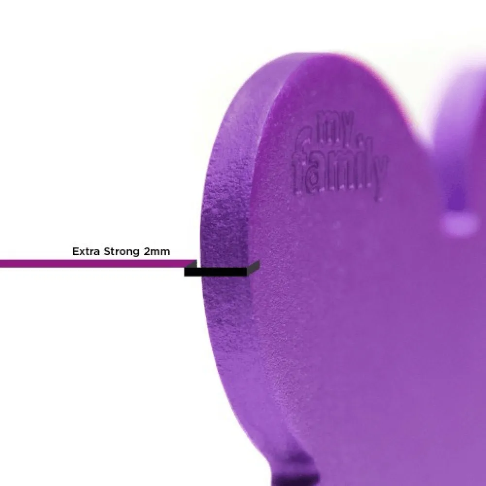 Placa de Identificação Coração Alumínio Roxo MyFamily — foto 2