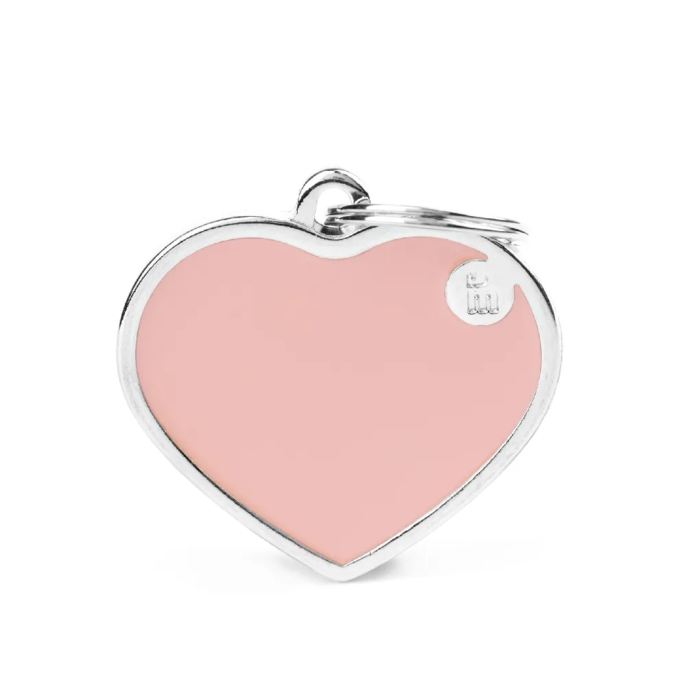 Placa de Identificação Handmade Coração Rosa MyFamily