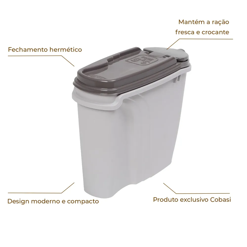 Porta-ração Dispenser Home Plast Pet Cinza — foto 2