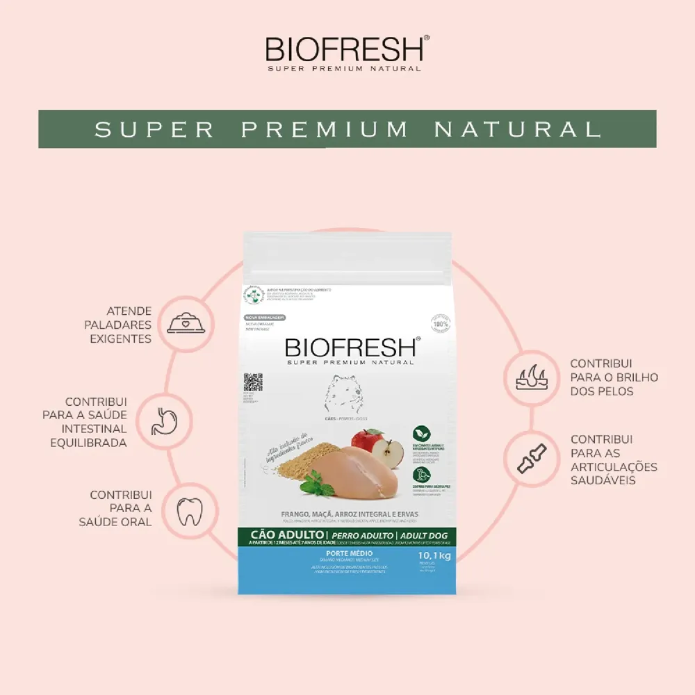 Ração Biofresh Cães Adultos Raças Médias Frango — foto 4