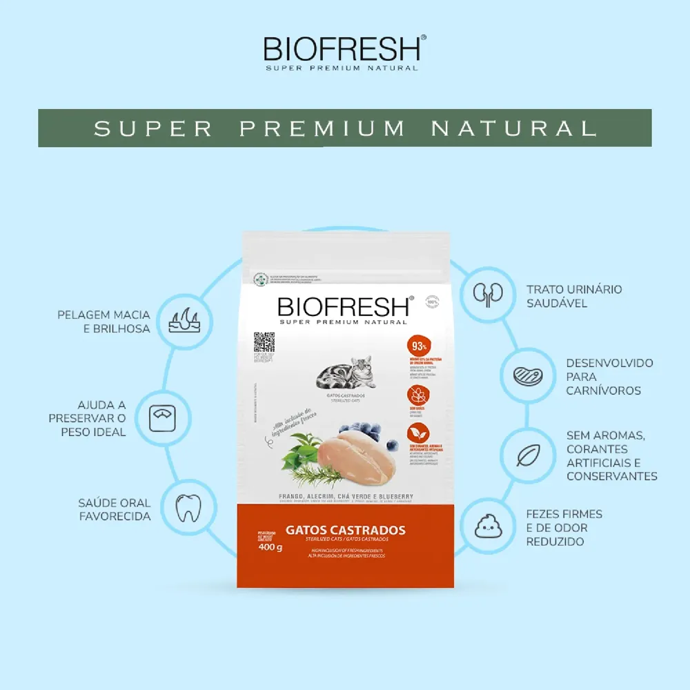 Ração Biofresh Gatos Castrados Frango — foto 6
