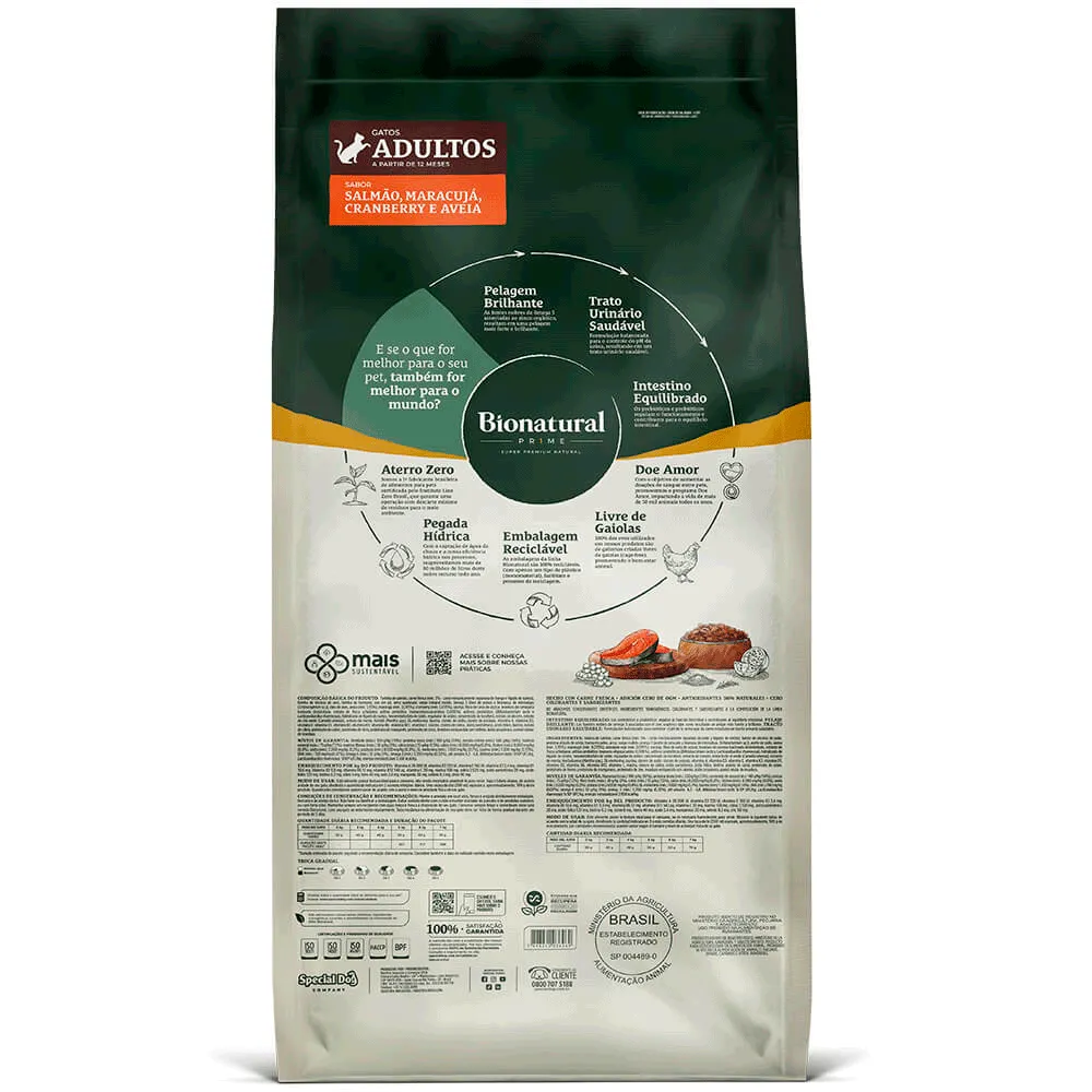 Ração Bionatural Prime Gatos Adultos Salmão — foto 3