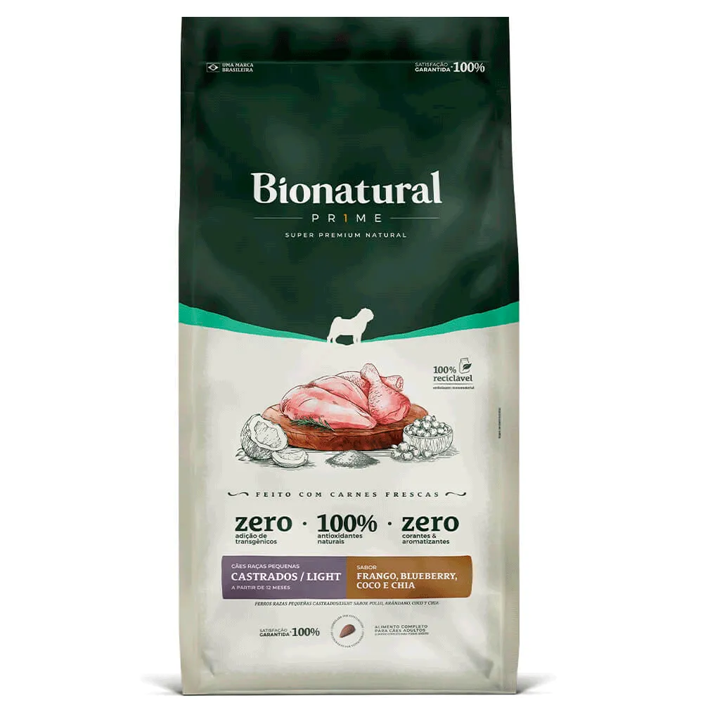 Ração Bionatural Prime Light Cães Adultos Raças Pequenas Castrados Frango — foto 2