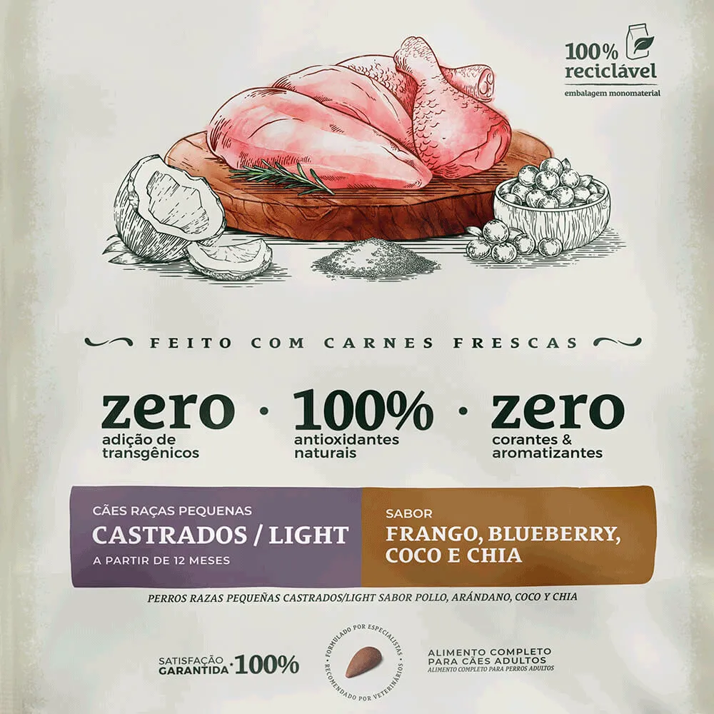 Ração Bionatural Prime Light Cães Adultos Raças Pequenas Castrados Frango — foto 4