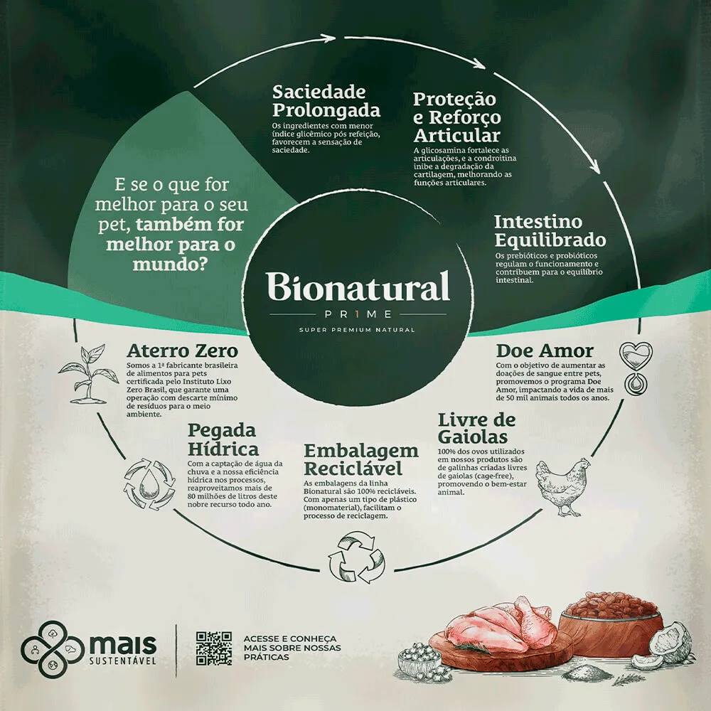 Ração Bionatural Prime Light Cães Adultos Raças Pequenas Castrados Frango — foto 5