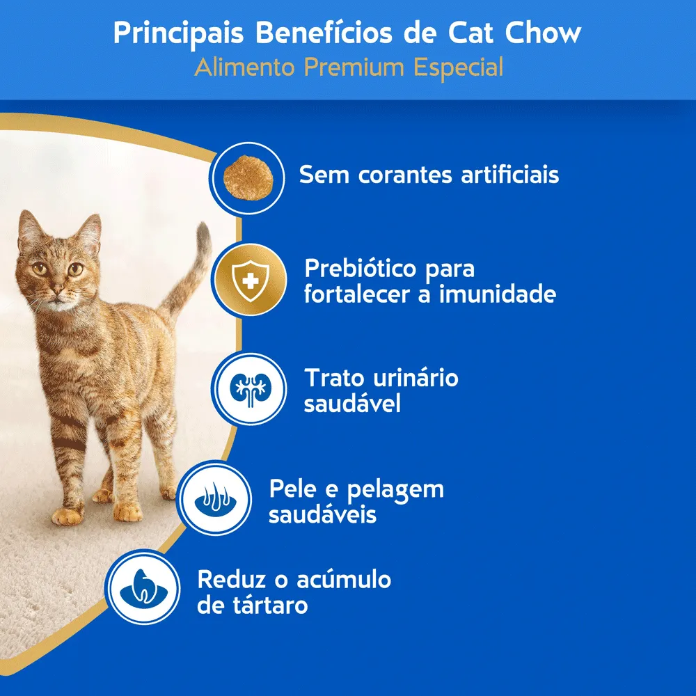 Ração Cat Chow Gatos Adultos Carne — foto 4