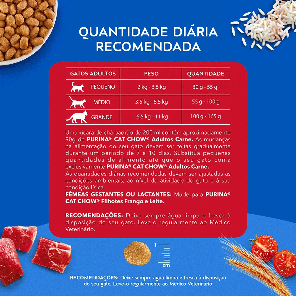 Ração Cat Chow Gatos Adultos Carne — foto 5