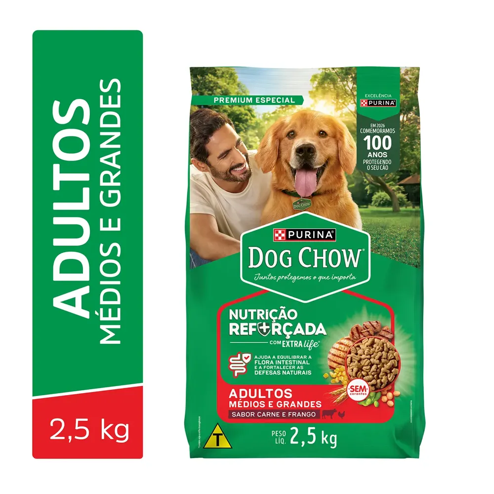 Ração Dog Chow Cães Adultos Médios e Grandes Carne, Frango e Arroz — foto 2