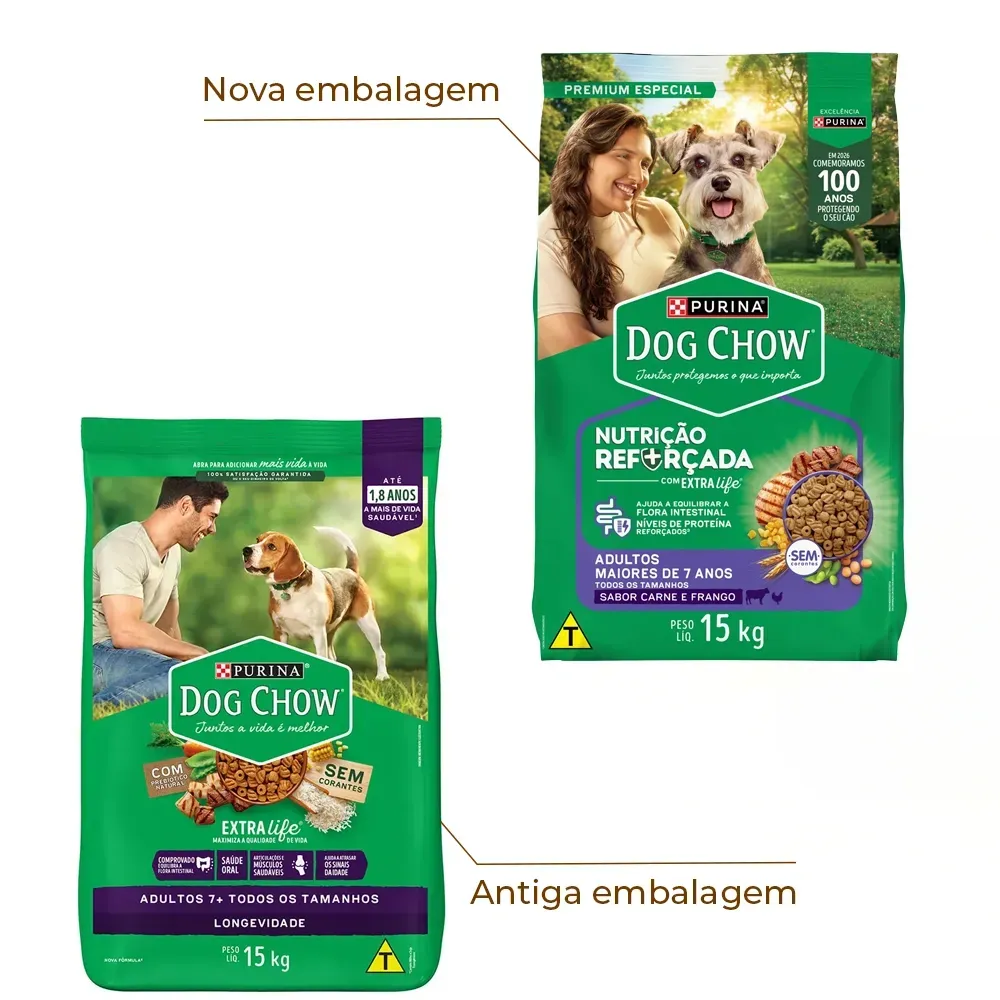 Ração Dog Chow Cães Adultos 7+ Longevidade Carne e Frango — foto 2
