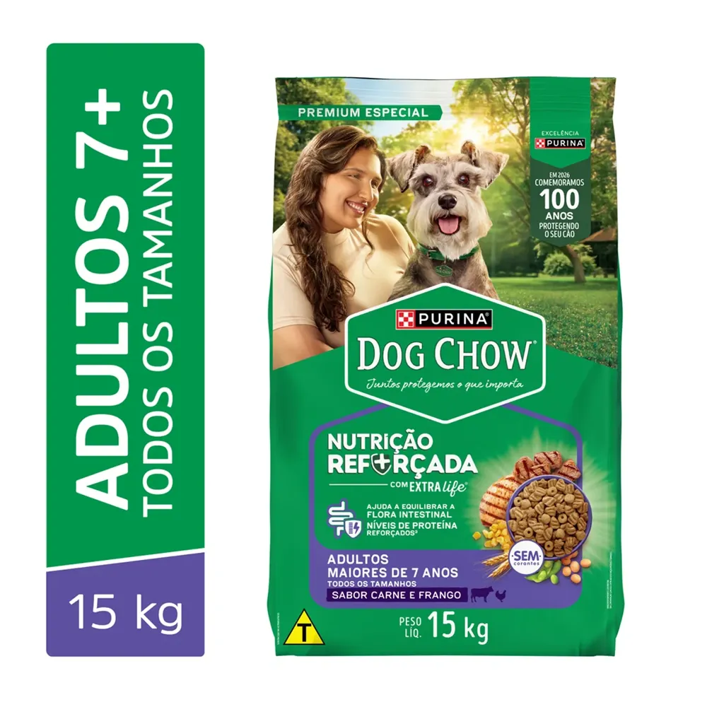 Ração Dog Chow Cães Adultos 7+ Longevidade Carne e Frango — foto 4