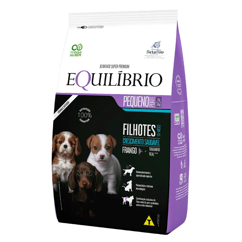 Ração Equilíbrio para Cães Filhotes Porte Pequeno Frango