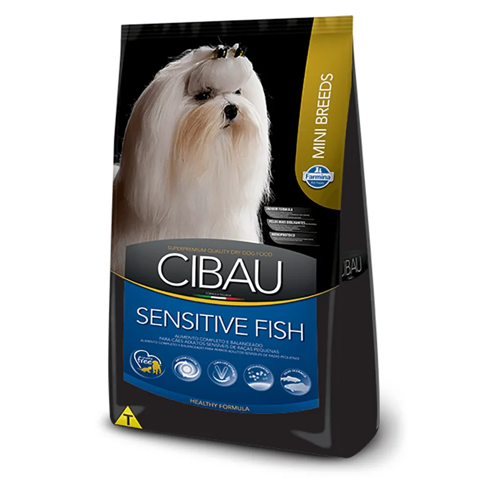 Ração Farmina Cibau Peixe para Cães Adultos Sensíveis de Raças Mini e Pequenas