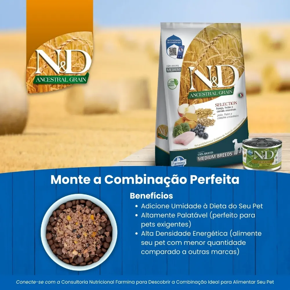 Ração N&D Ancestral Grain Selection Cães Adultos Raças Médias — foto 4