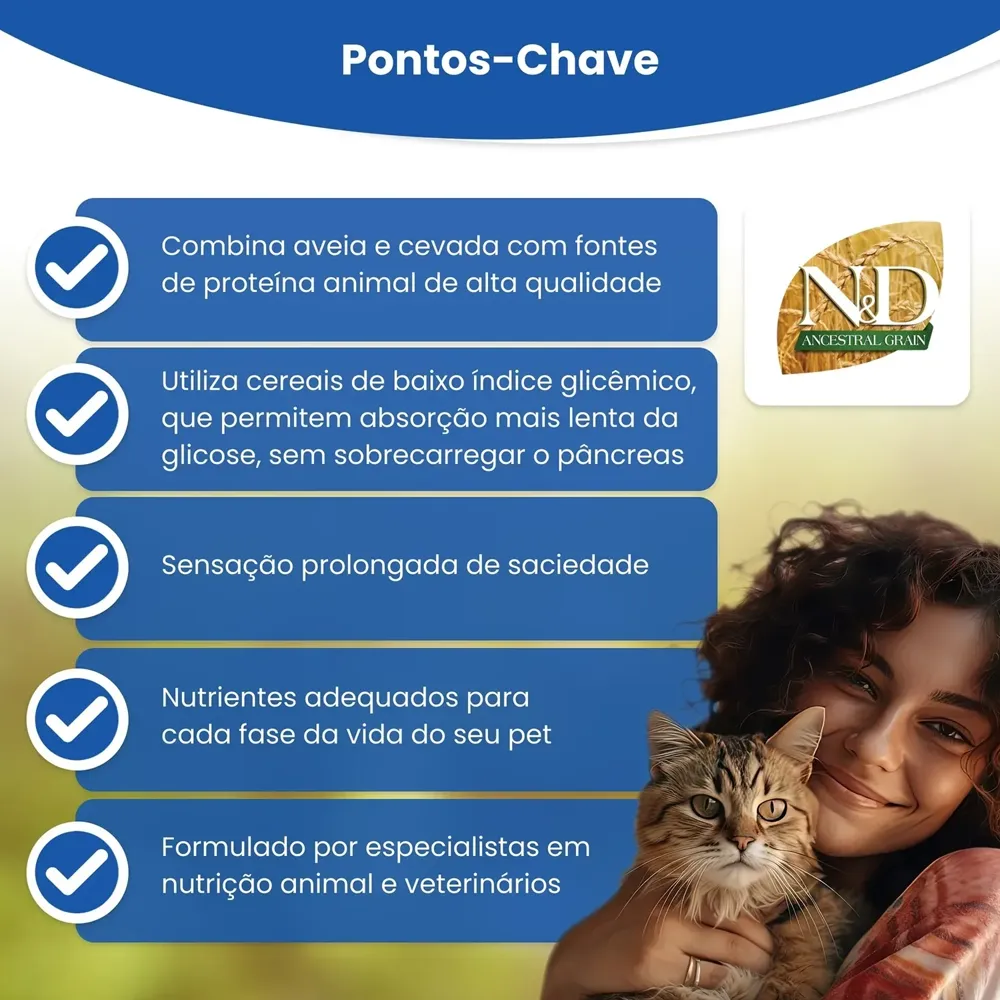 Ração N&D Ancestral Grain Gatos Adultos Castrados — foto 6