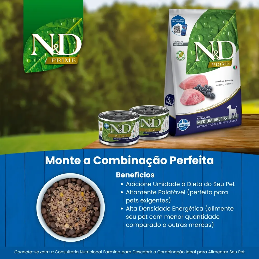 Ração N&D Prime Cães Adultos Porte Médio Cordeiro e Blueberry — foto 5