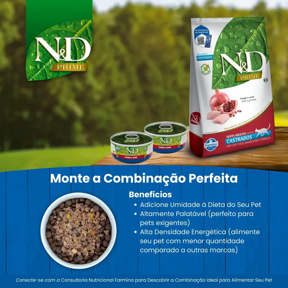 Ração N&D Prime Gatos Adultos Castrados Frango e Romã — foto 4