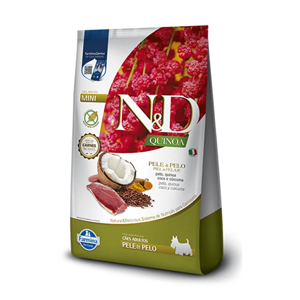 Ração Farmina N&D Quinoa Pele e Pelo Pato para Cães Adultos de Raças Mini e Pequenas 2,5 kg