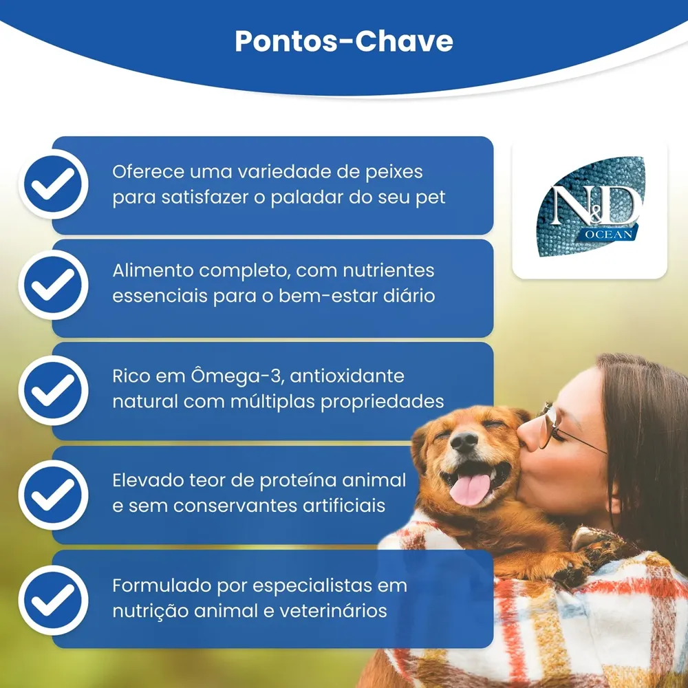 Ração N&D Ocean Cães Filhotes Raças Pequenas Salmão e Melão — foto 6