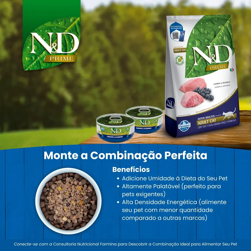 Ração N&D Prime Gatos Adultos Cordeiro e Blueberry — foto 4