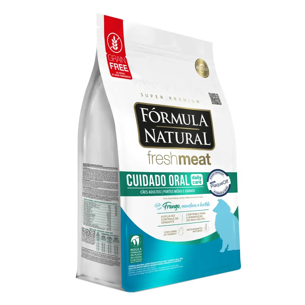 Ração Fórmula Natural Fresh Meat Cuidado Oral Cães Adultos Porte Médio Frango