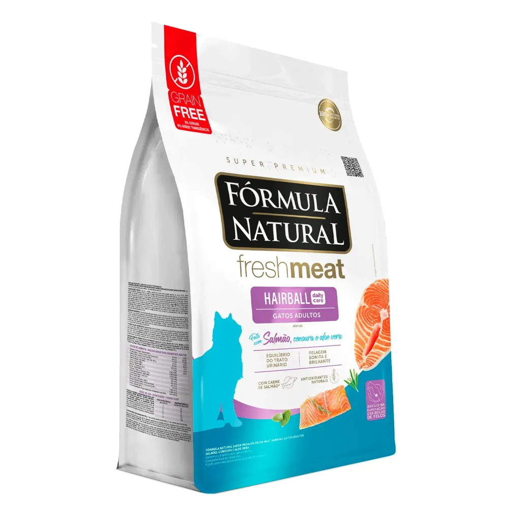 Ração Fórmula Natural Fresh Meat Hairball Gatos Salmão