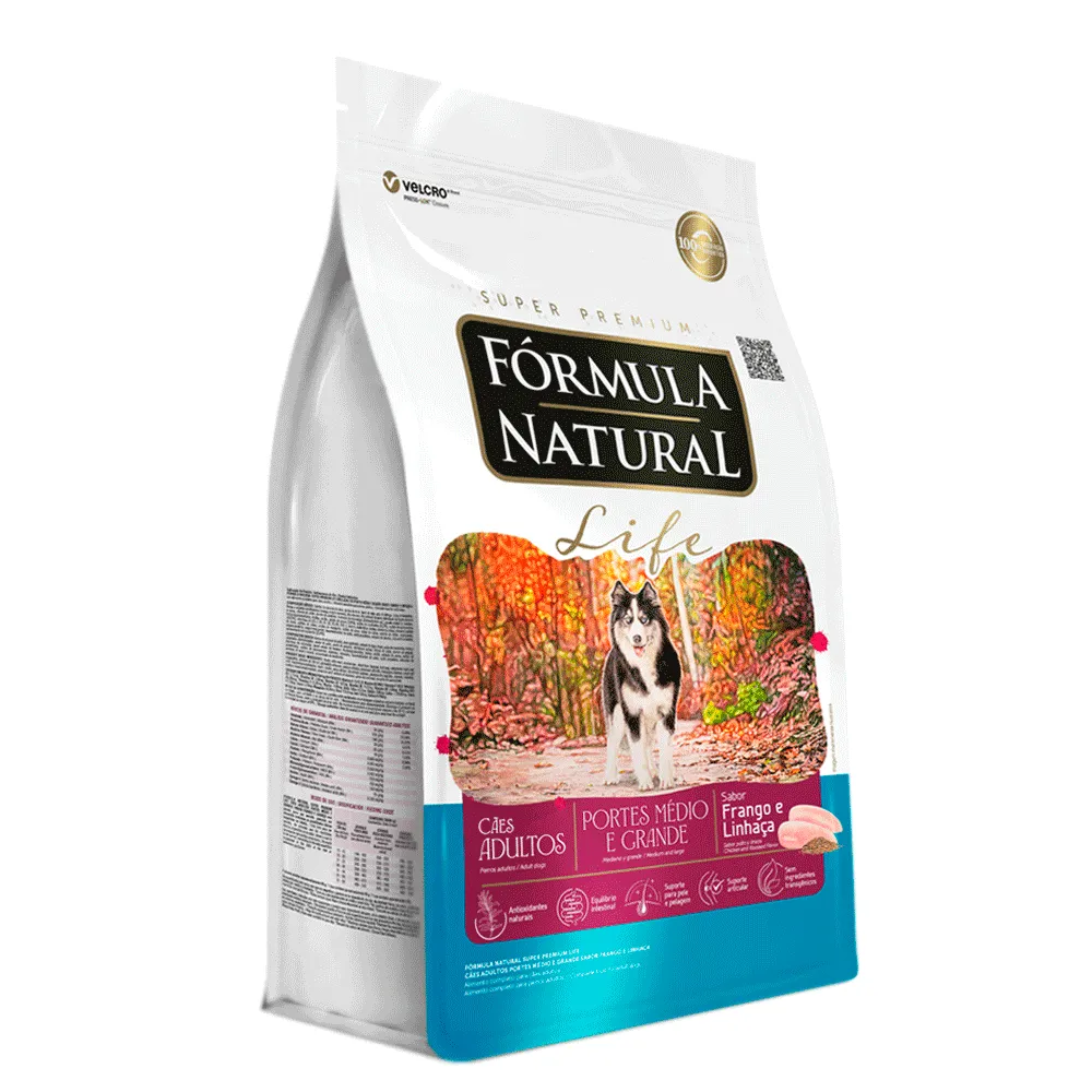 Ração Fórmula Natural Life Cães Adultos Médio e Grande