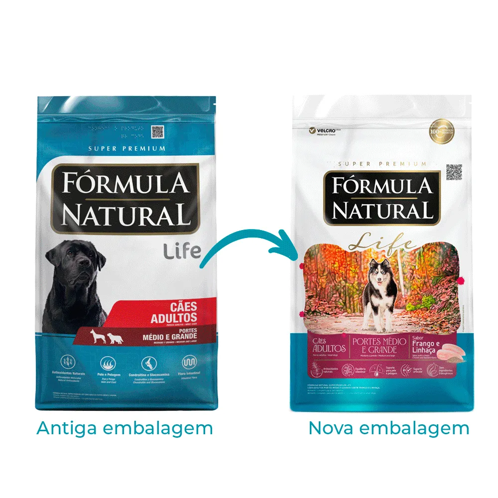 Ração Fórmula Natural Life Cães Adultos Médio e Grande — foto 2