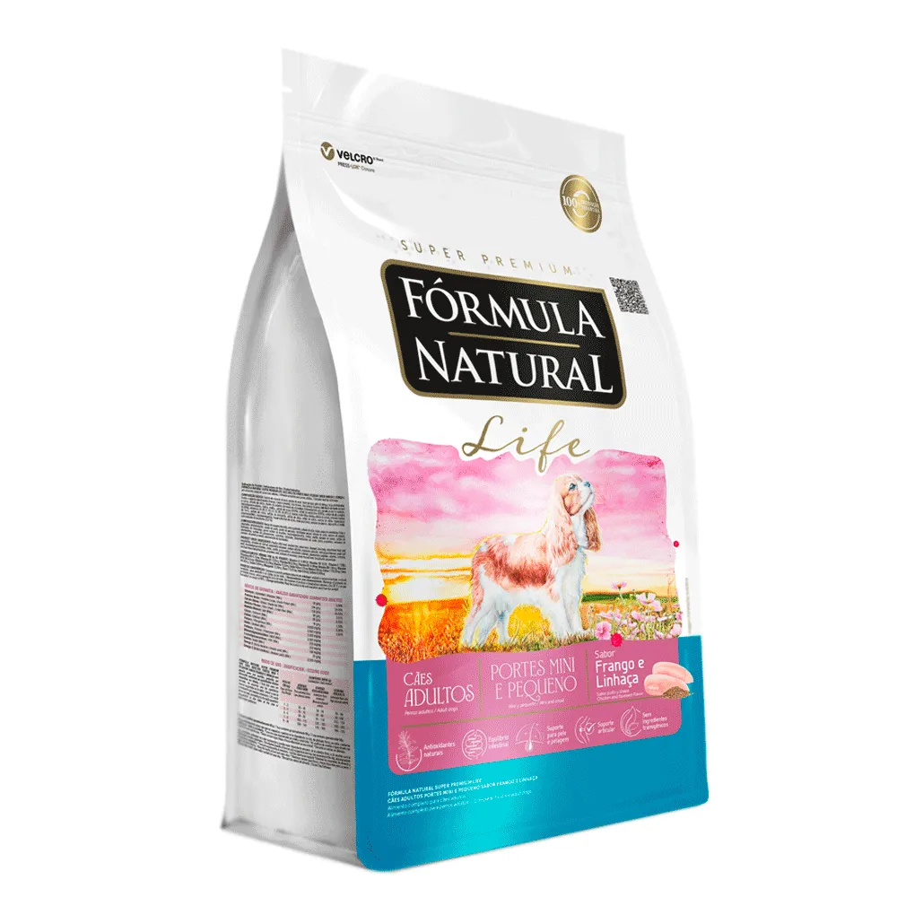 Ração Fórmula Natural Life Super Premium Cães Adultos Mini e Pequeno