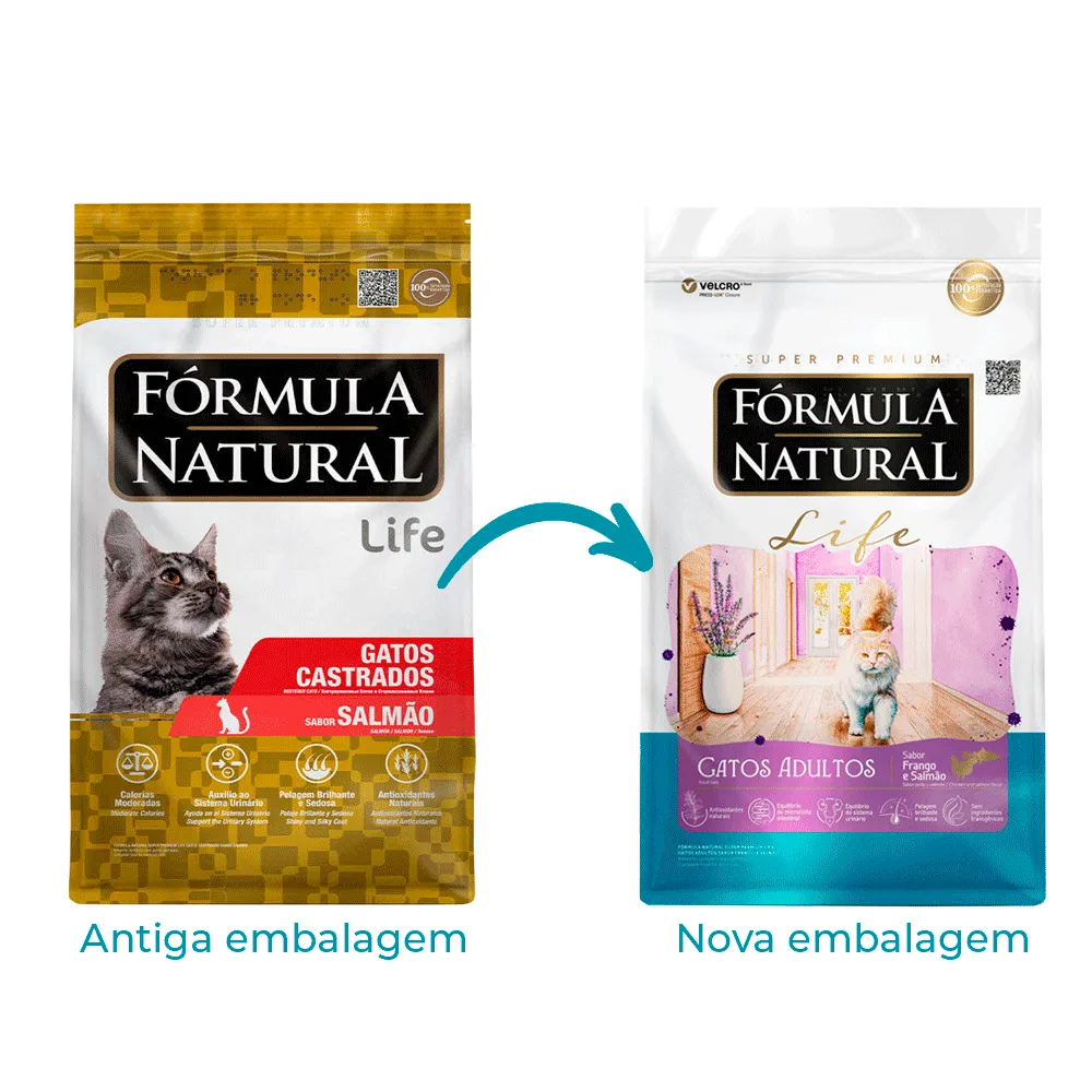 Ração Fórmula Natural Life Gatos Adultos Frango e Salmão — foto 2