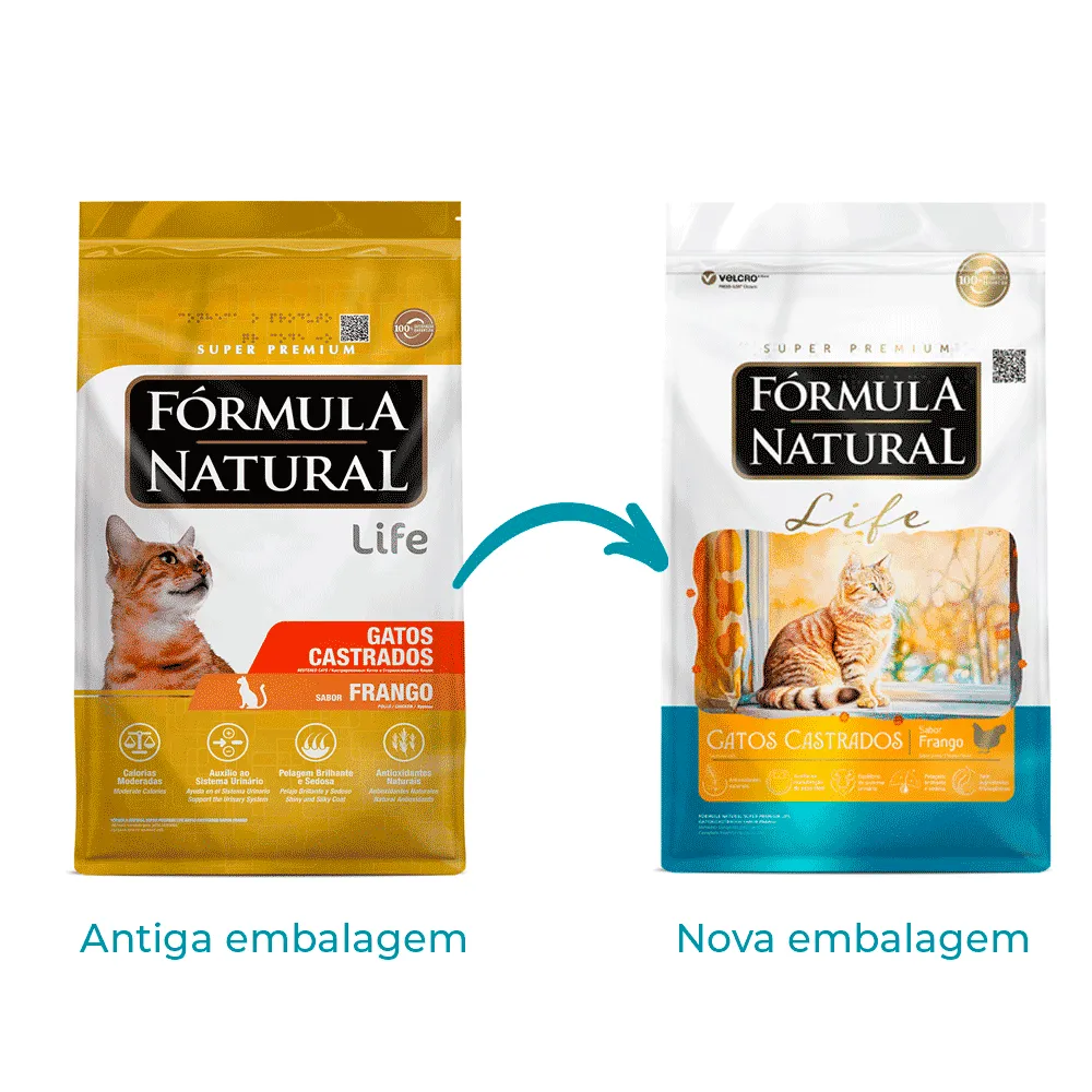 Ração Fórmula Natural Life Gatos Castrados Frango — foto 2