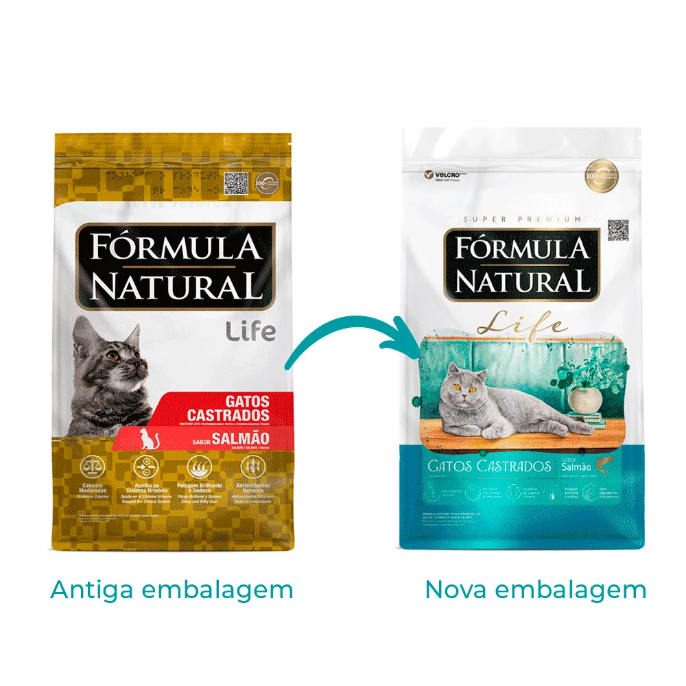 Ração Fórmula Natural Life Gatos Castrados Salmão — foto 2