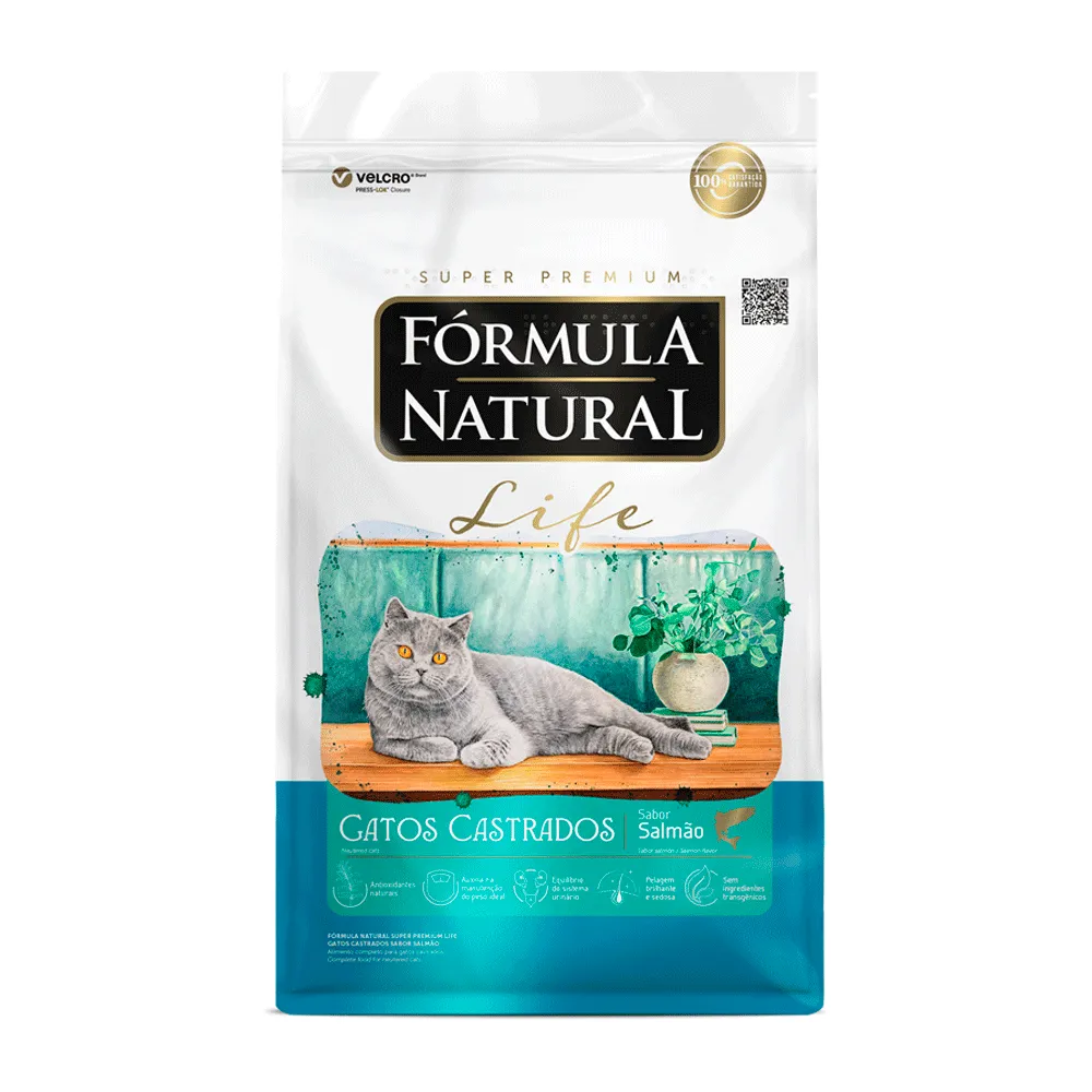 Ração Fórmula Natural Life Gatos Castrados Salmão — foto 3