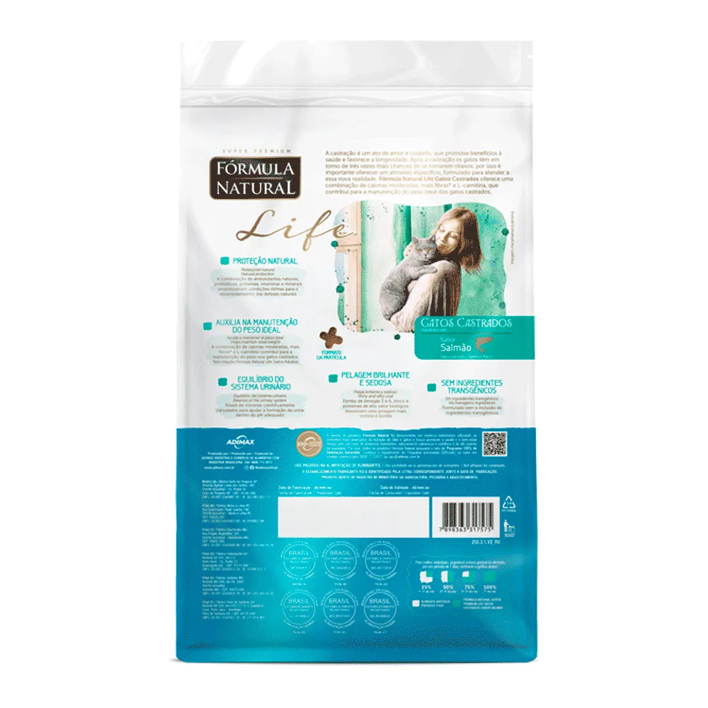 Ração Fórmula Natural Life Gatos Castrados Salmão — foto 5