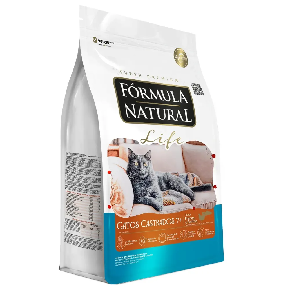 Ração Fórmula Natural Life Gatos Castrados Sênior 7+ Frango e Salmão — foto 2