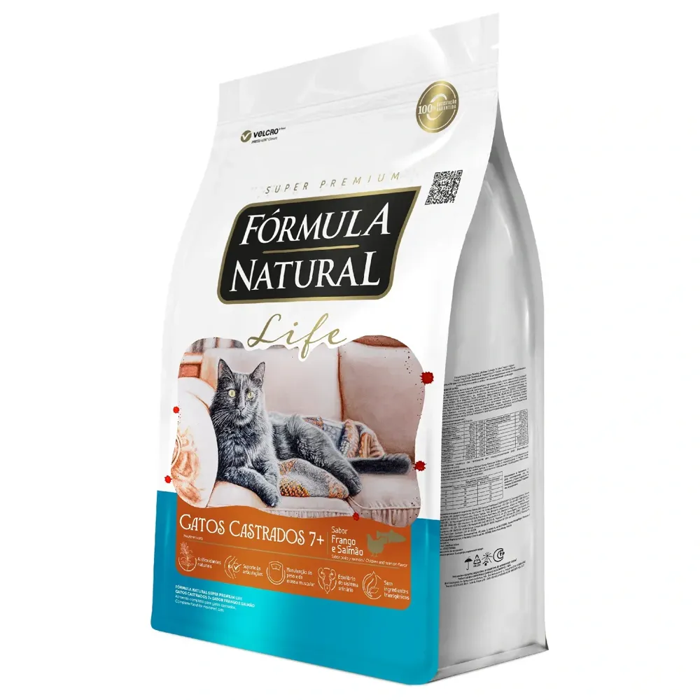 Ração Fórmula Natural Life Gatos Castrados Sênior 7+ Frango e Salmão — foto 3
