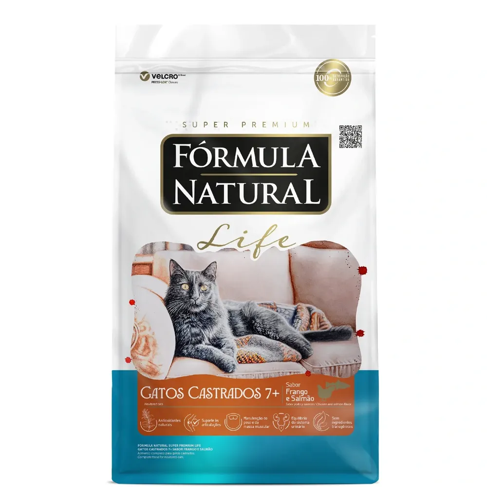 Ração Fórmula Natural Life Gatos Castrados Sênior 7+ Frango e Salmão — foto 5