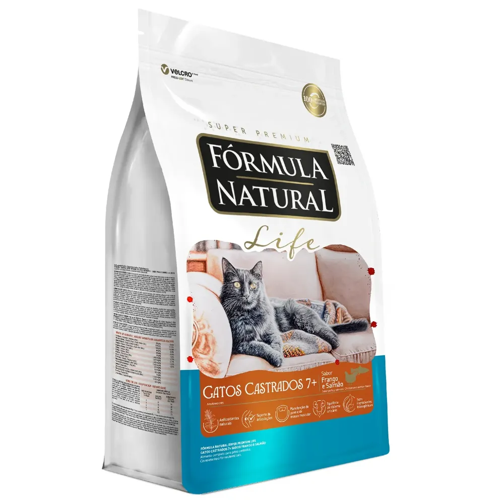 Ração Fórmula Natural Life Gatos Castrados Sênior 7+ Frango e Salmão — foto 6