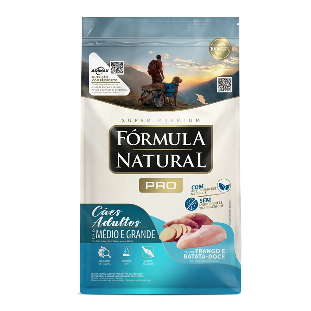 Ração Fórmula Natural Pro Cães Adultos Médio e Grande Frango e Batata-doce