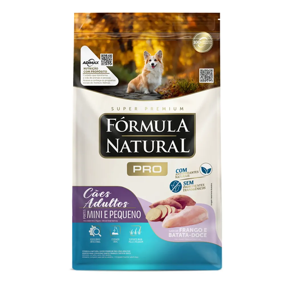 Ração Fórmula Natural Pro Cães Adultos Mini e Pequeno Frango e Batata-doce