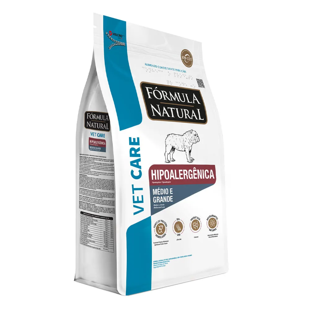 Ração Fórmula Natural Vet Care Hipoalergênica Cães Médio e Grande